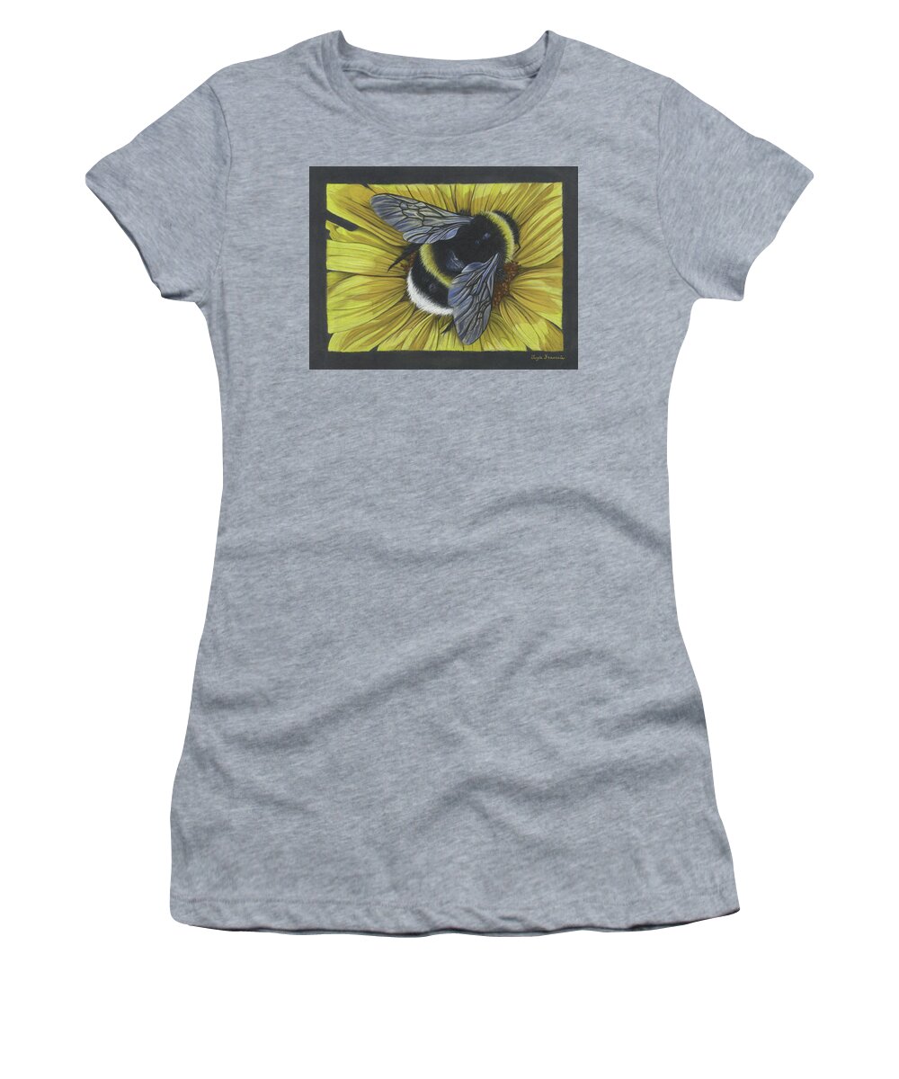 Bumblebee Women's T-Shirt featuring the pastel Protect Pollinators by Twyla Francois