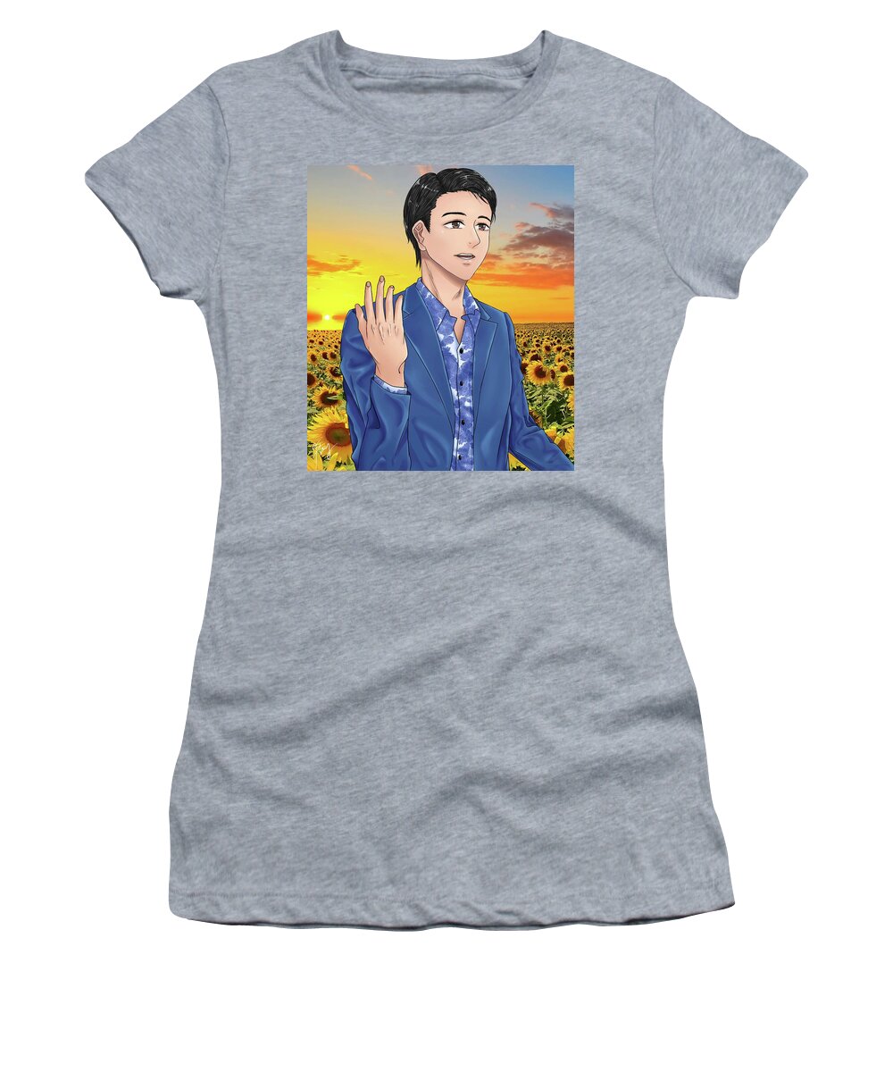  Women's T-Shirt featuring the digital art Ps Cioccolanti on Sunflowers by Fhyzzie Lee