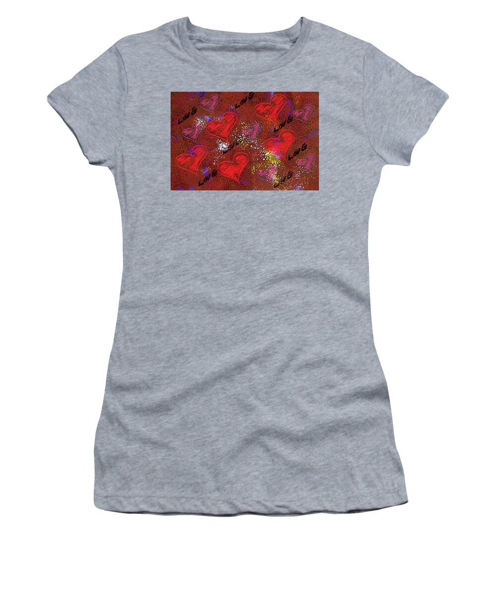 Hearts Women's T-Shirt featuring the photograph Psychedelic Love by Vanessa Thomas