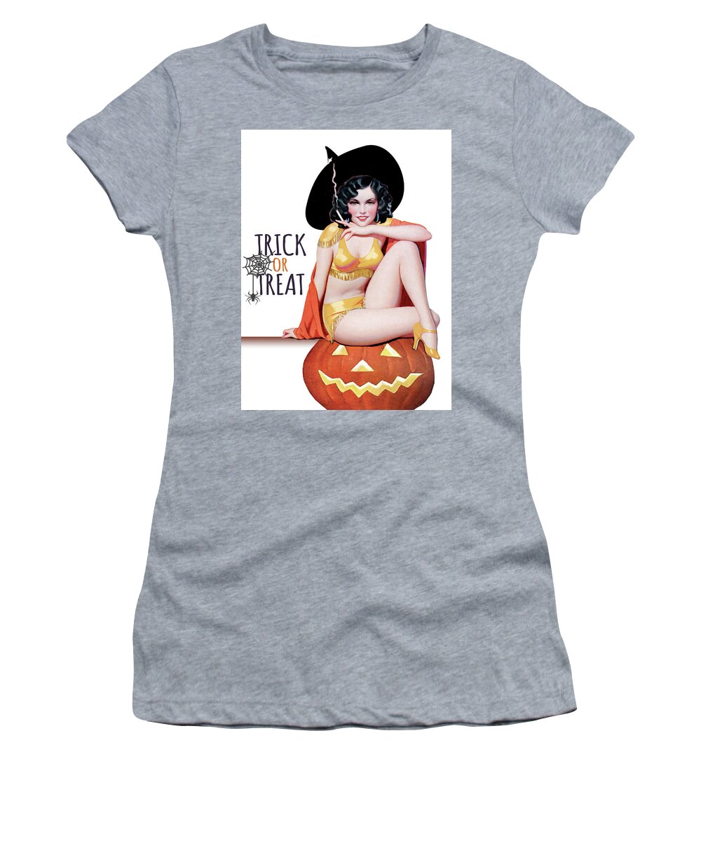Pinup Women's T-Shirt featuring the digital art Pumpkin Girl by Long Shot