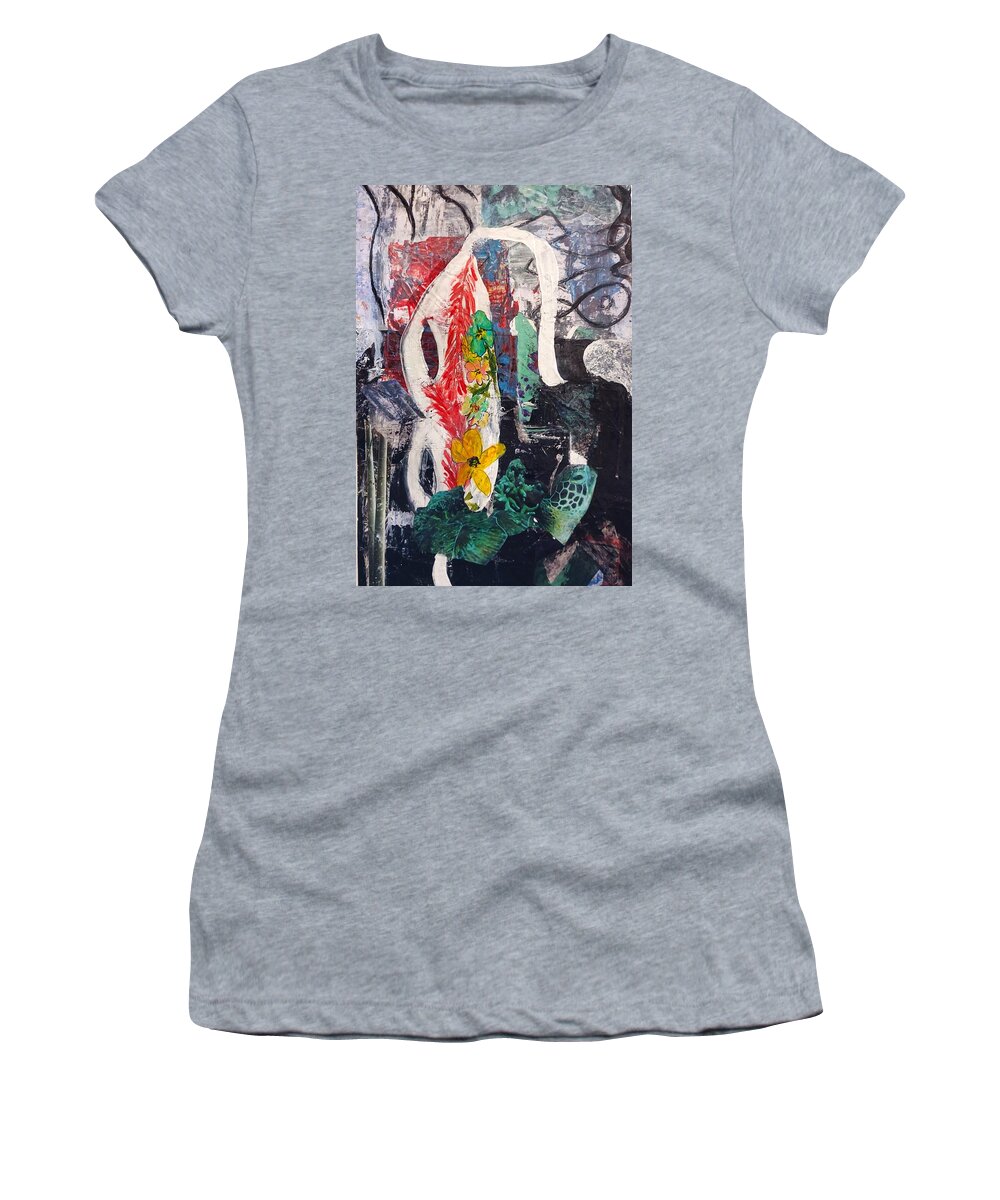  Costume Women's T-Shirt featuring the mixed media Purim Disguise by Suzanne Berthier