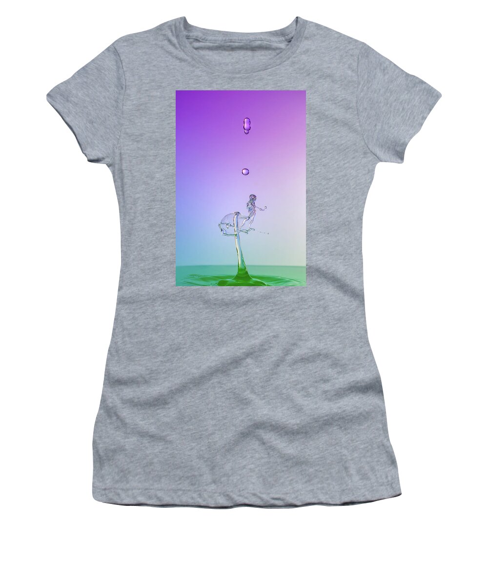 Abstract Women's T-Shirt featuring the photograph Purple and Green 4 by Sue Leonard