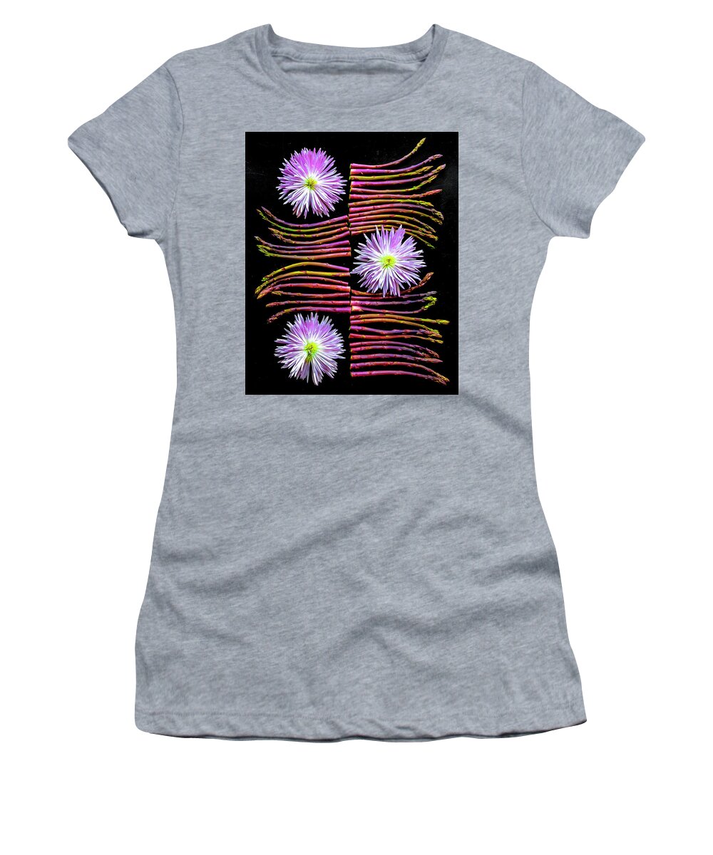 Purple Asparagus Design Women's T-Shirt featuring the photograph Purple Asparagus Design by Sarah Phillips