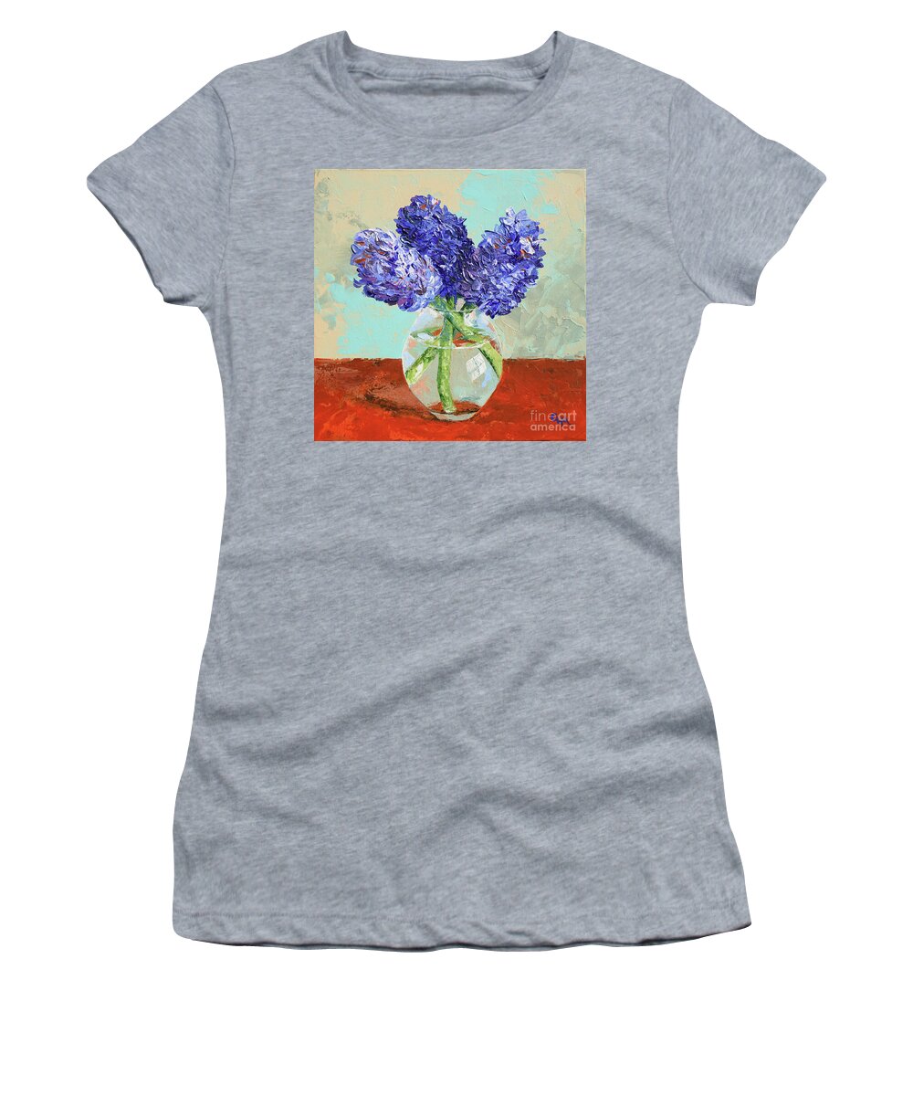 Purple Women's T-Shirt featuring the photograph Purple Hyacinths from the Garden by Cheryl McClure