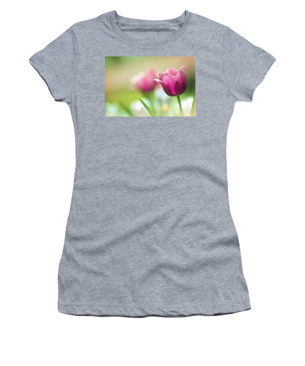 Art Women's T-Shirt featuring the photograph Purple Tulip Delight by Joan Han