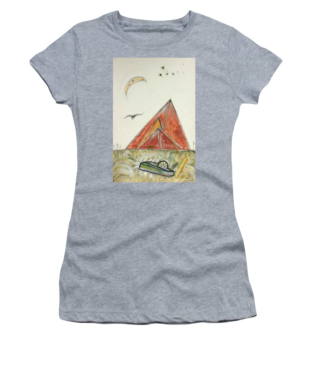  Osiris Women's T-Shirt featuring the painting Pyramid Abstract by David McCready