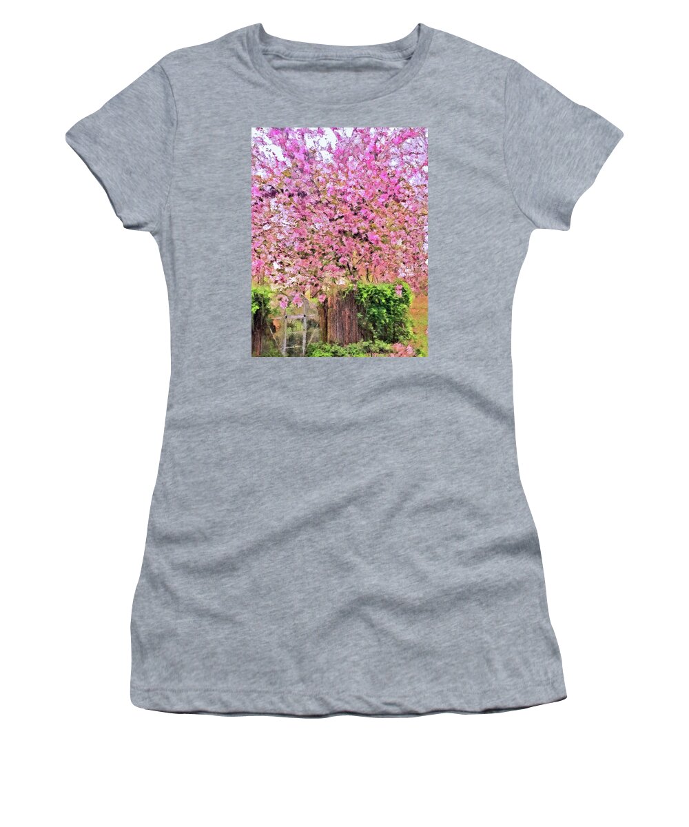 Queen Of The Garden Women's T-Shirt featuring the painting Queen of the Garden by Susan Maxwell Schmidt