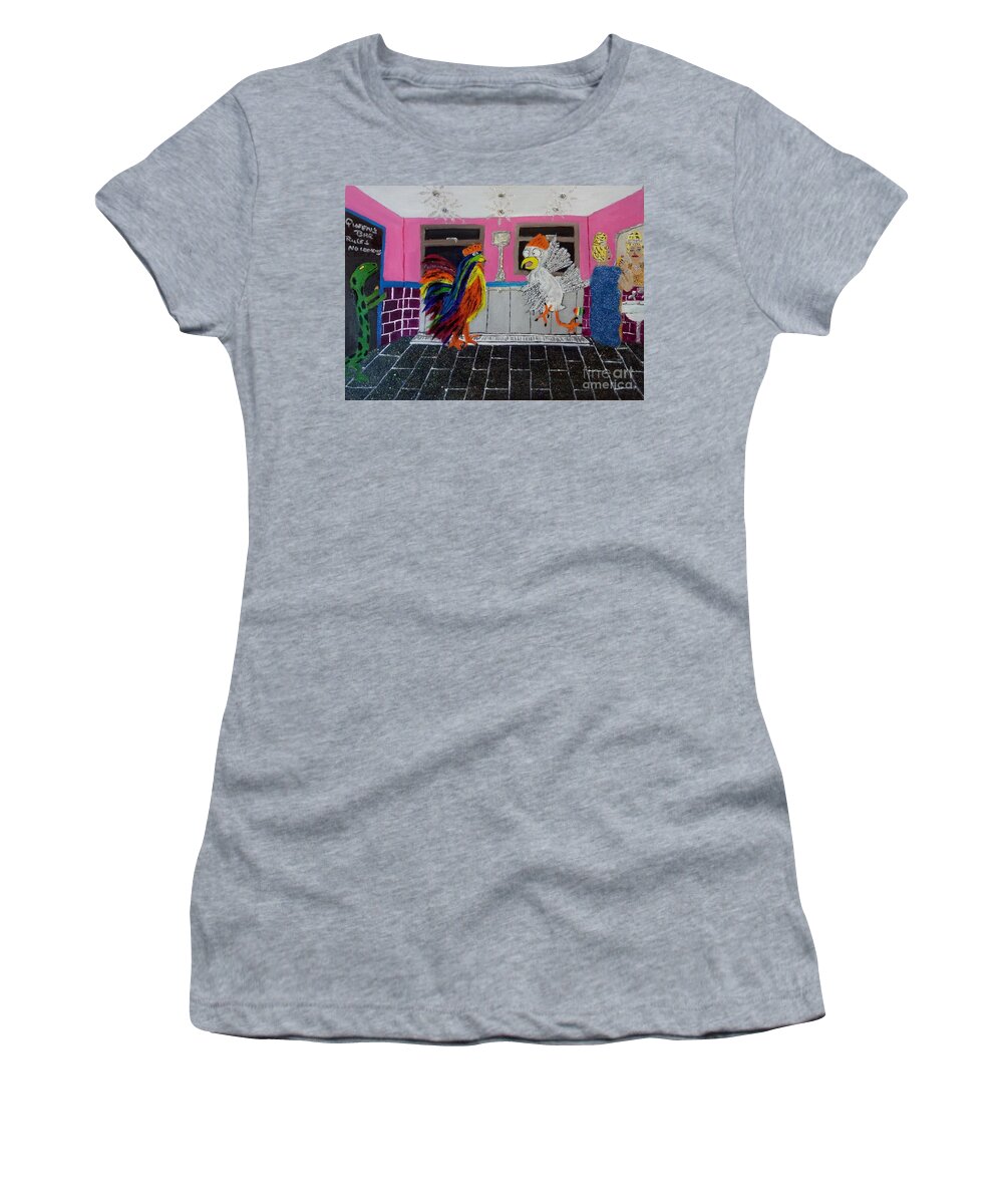 Lgbtq Women's T-Shirt featuring the painting Queens bar sweatbox rules by David Westwood