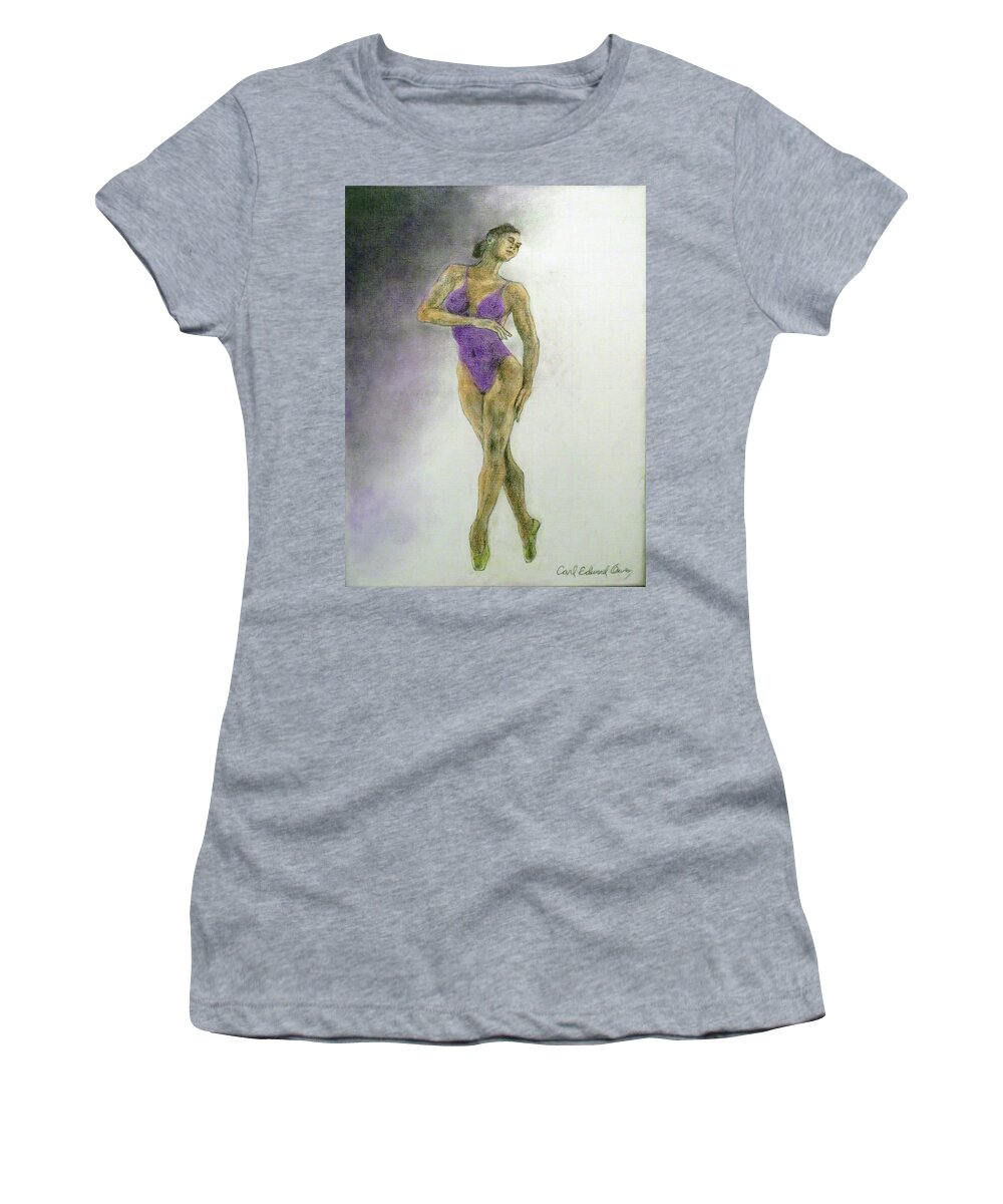 Figure Women's T-Shirt featuring the drawing Quenizential Feminine Beuty-3 by Carl Owen