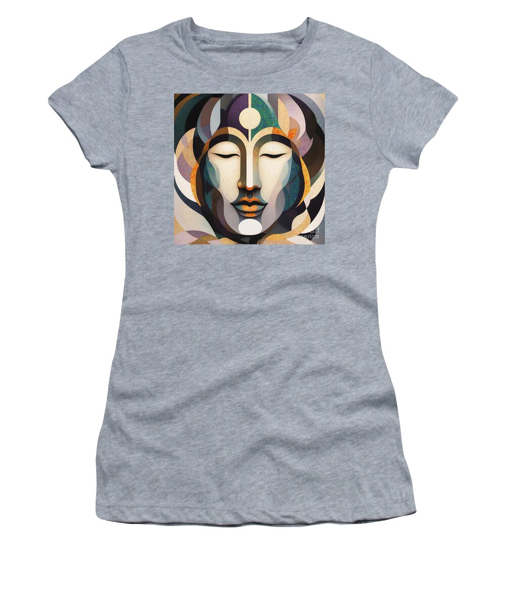 Abstract Women's T-Shirt featuring the digital art Quiet Contemplation - Colour 1 by Philip Preston