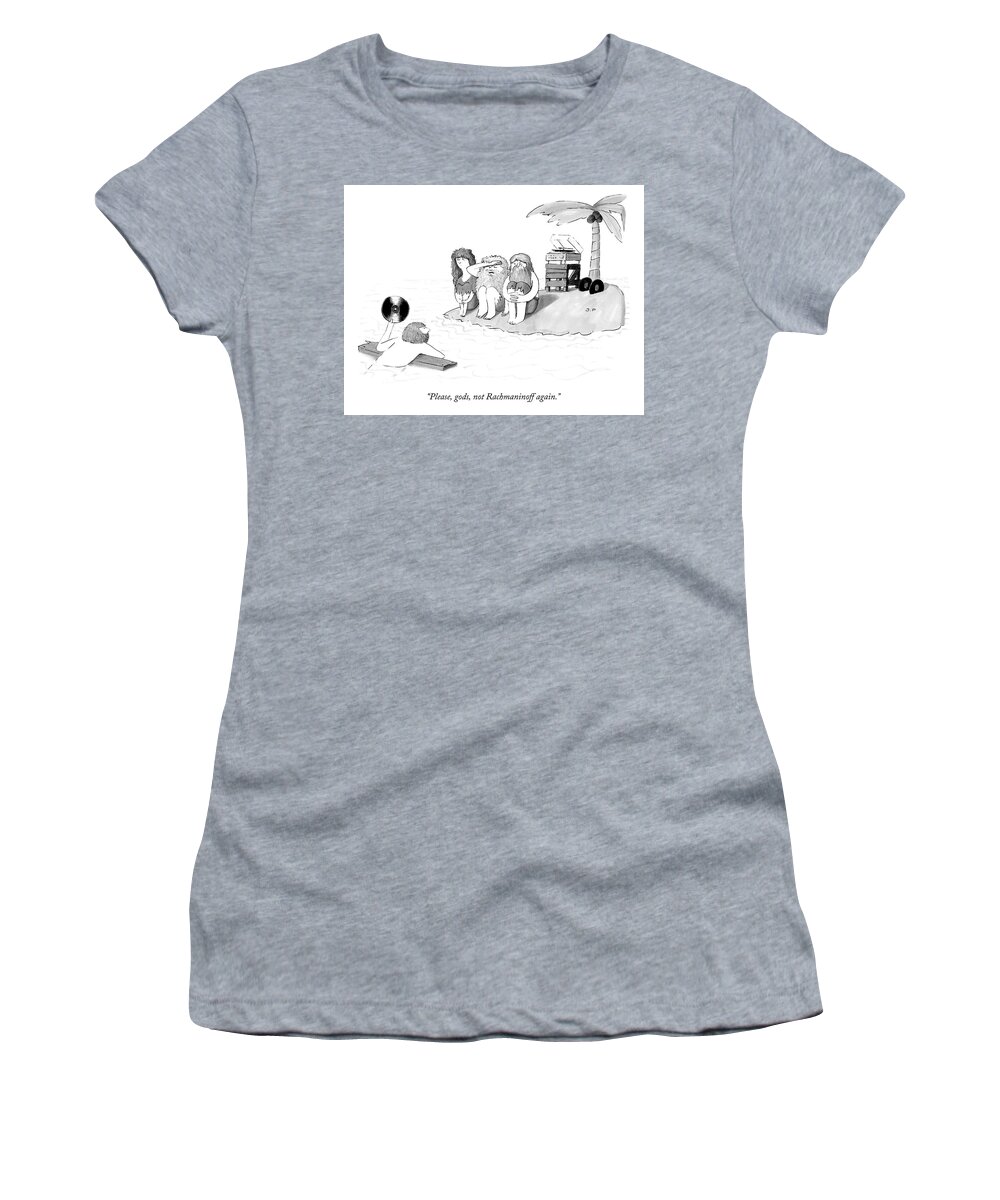 Please Women's T-Shirt featuring the drawing Rachmaninoff Again by Julia Leigh and Phillip Day