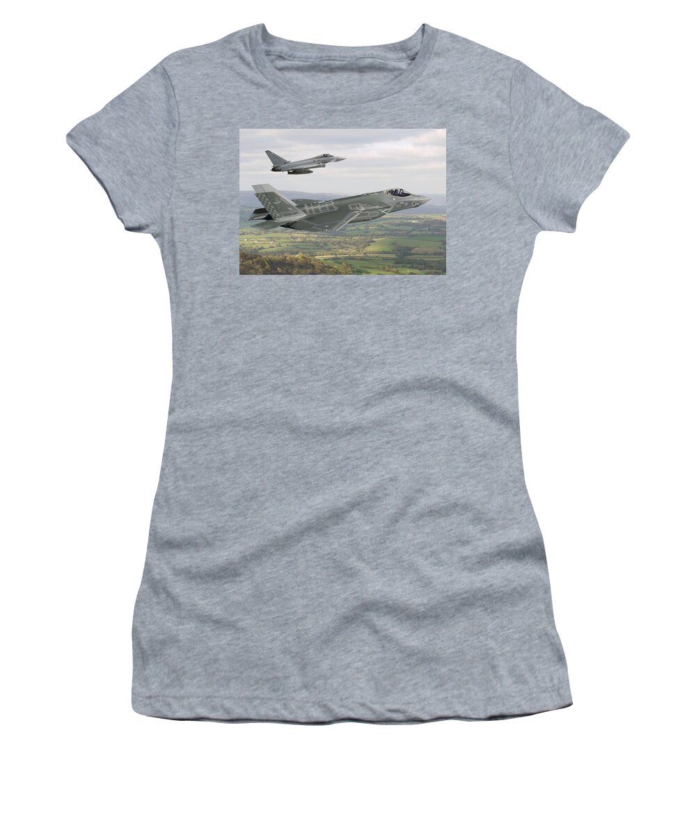 Lightning Women's T-Shirt featuring the digital art Raf F-35c by Custom Aviation Art