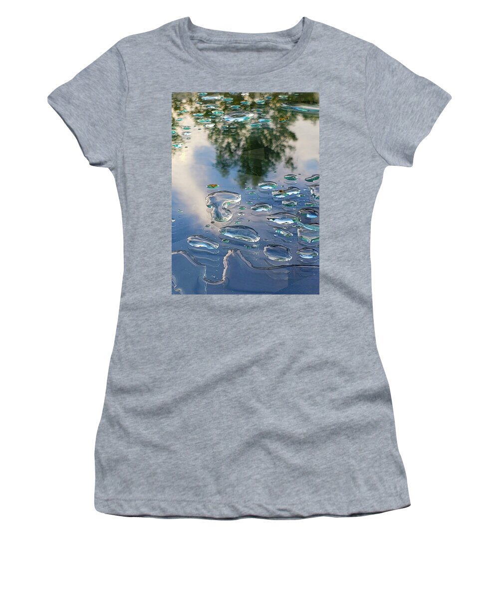Rain Drops Women's T-Shirt featuring the photograph Rain Drops by George Harth