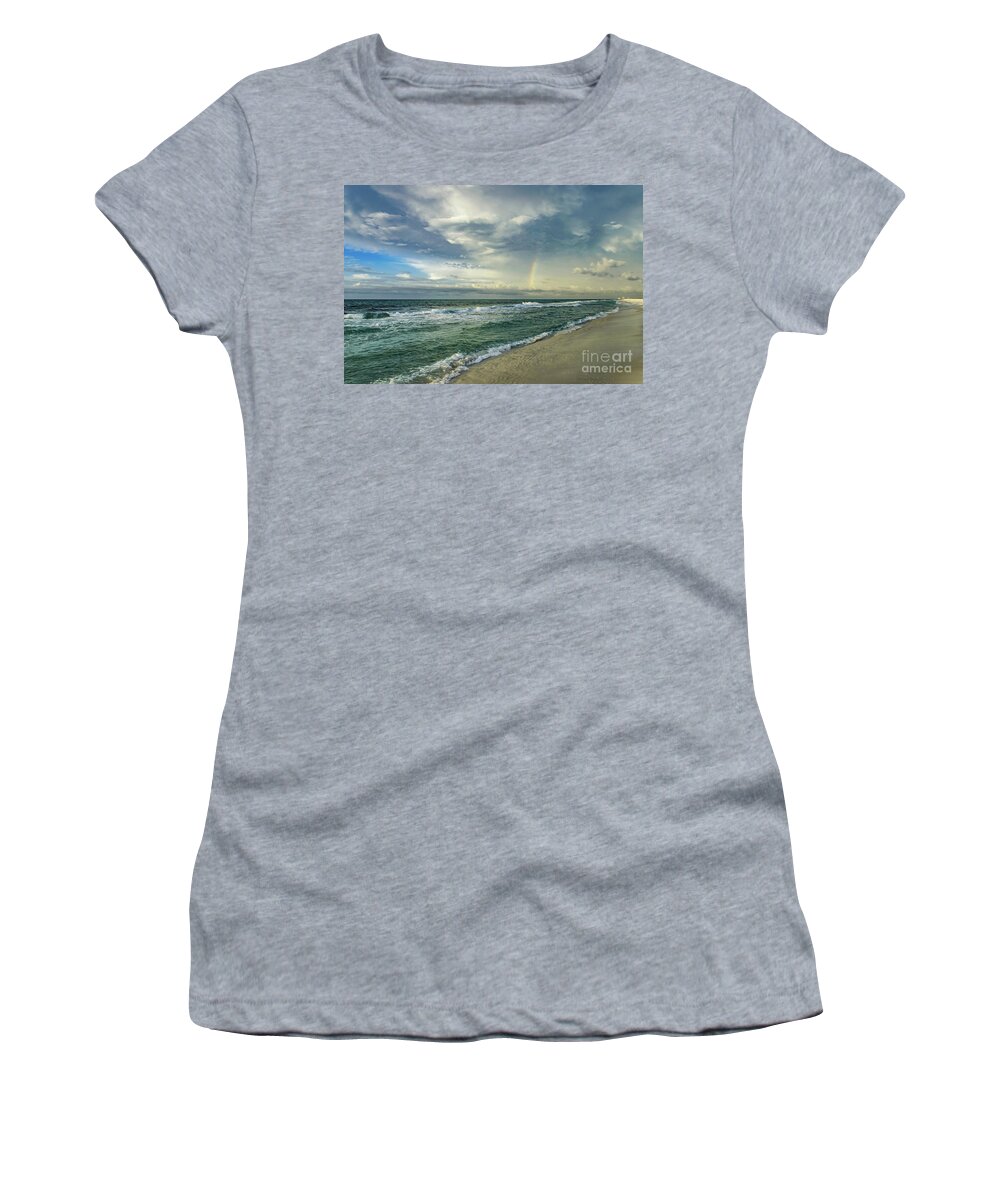 Rainbow Women's T-Shirt featuring the photograph Rainbow Beach by Beachtown Views