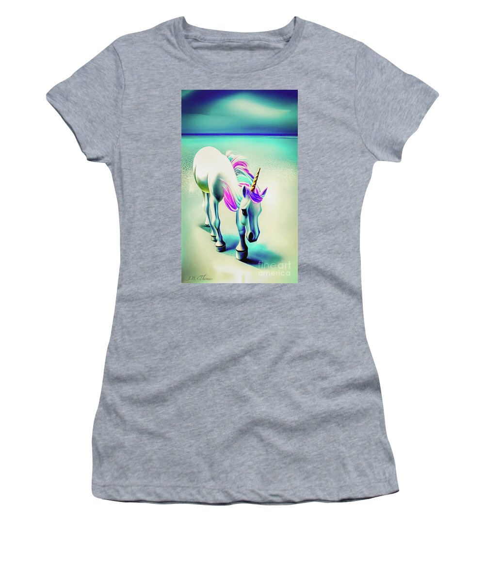 Unicorn Women's T-Shirt featuring the digital art Rainbow Unicorn by JB Thomas