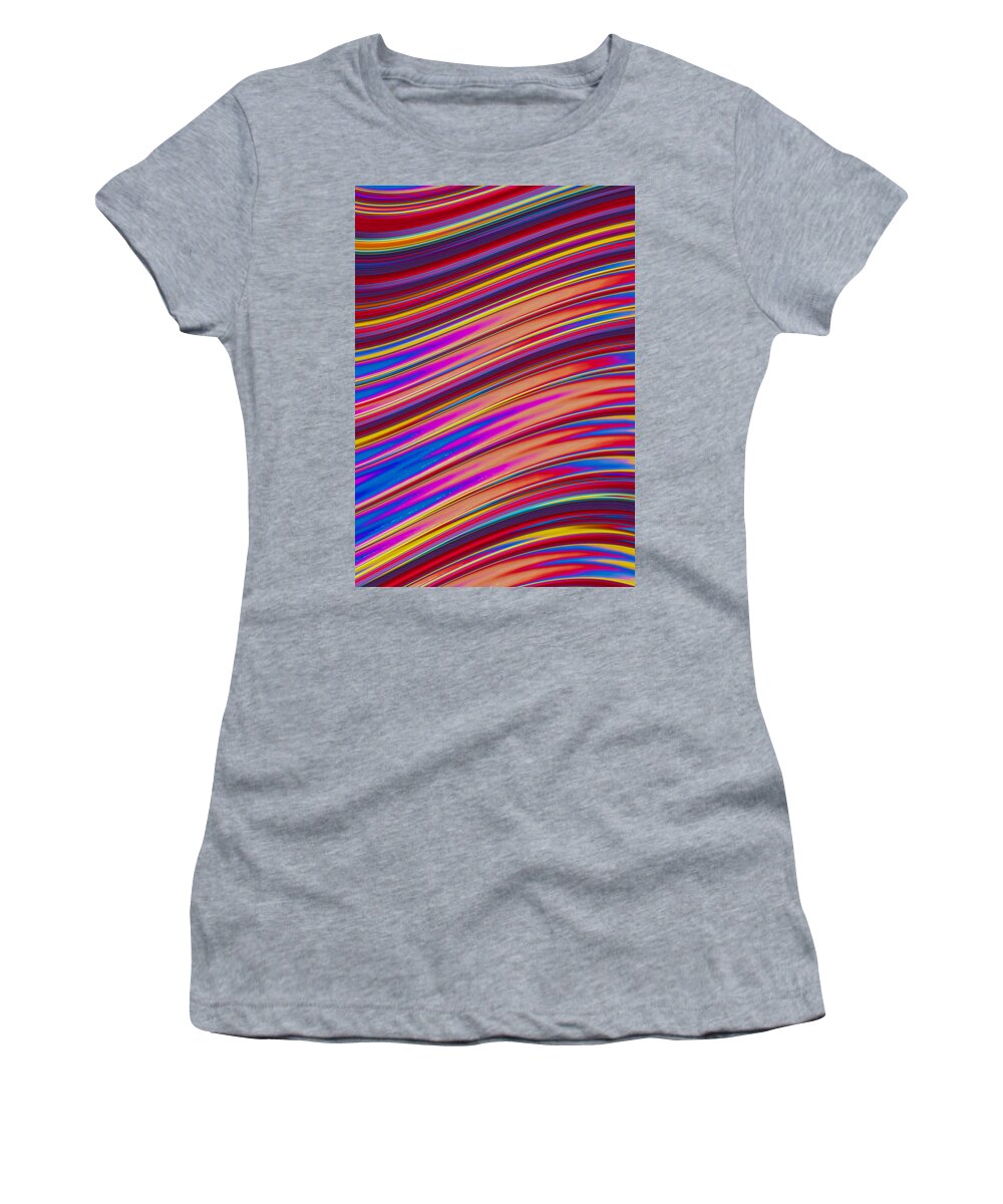 Psychedelic Colourful Fractals Women's T-Shirt featuring the digital art Rainbow Wave by Vickie Fiveash