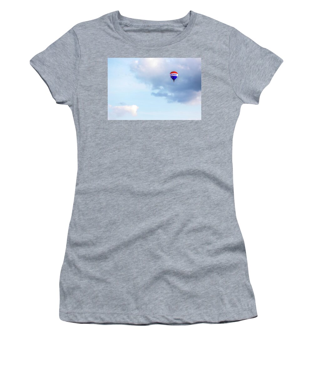 Re/max Women's T-Shirt featuring the photograph Re/Max Balloon and Clouds by Deborah Penland