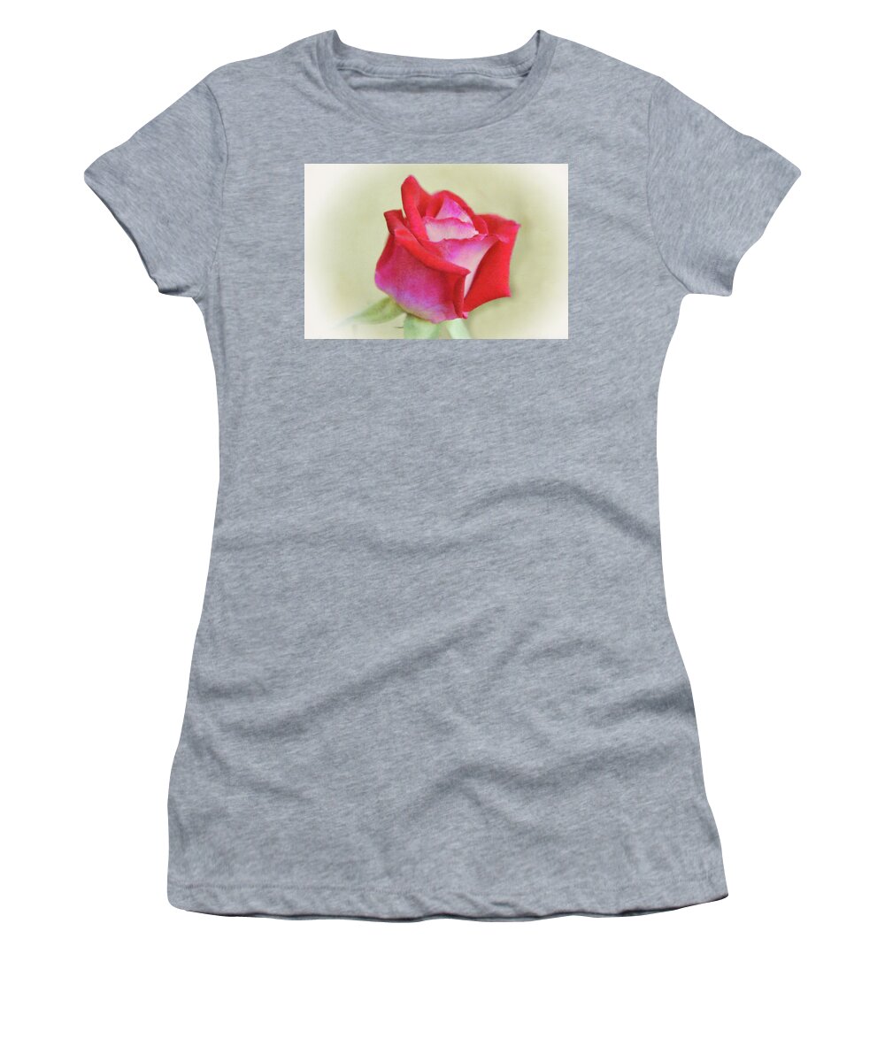 Rose Women's T-Shirt featuring the digital art Red and Pink Rose Dream by Gaby Ethington