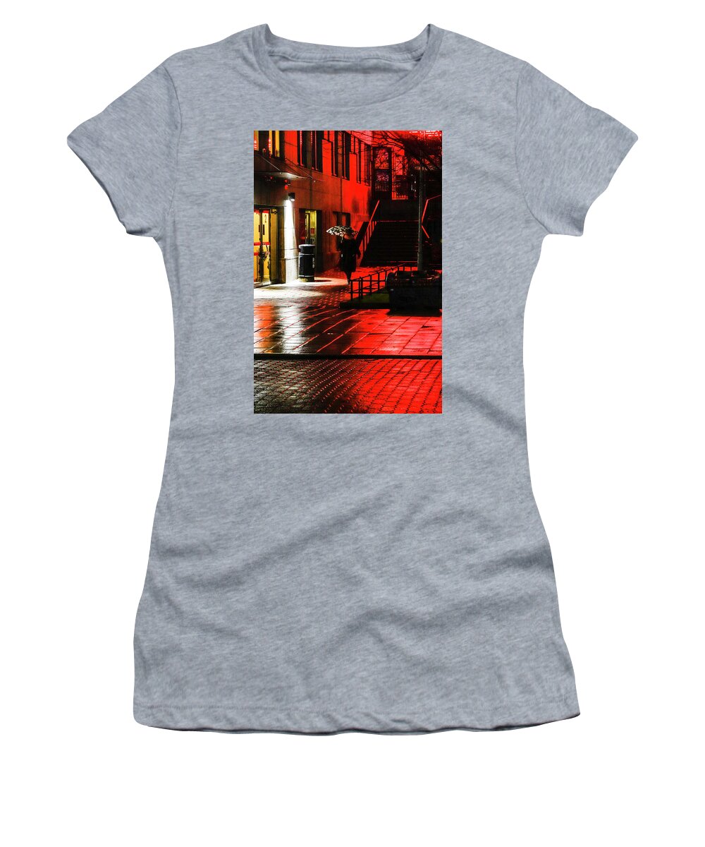 Architecture Women's T-Shirt featuring the photograph Red light by Alexander Farnsworth