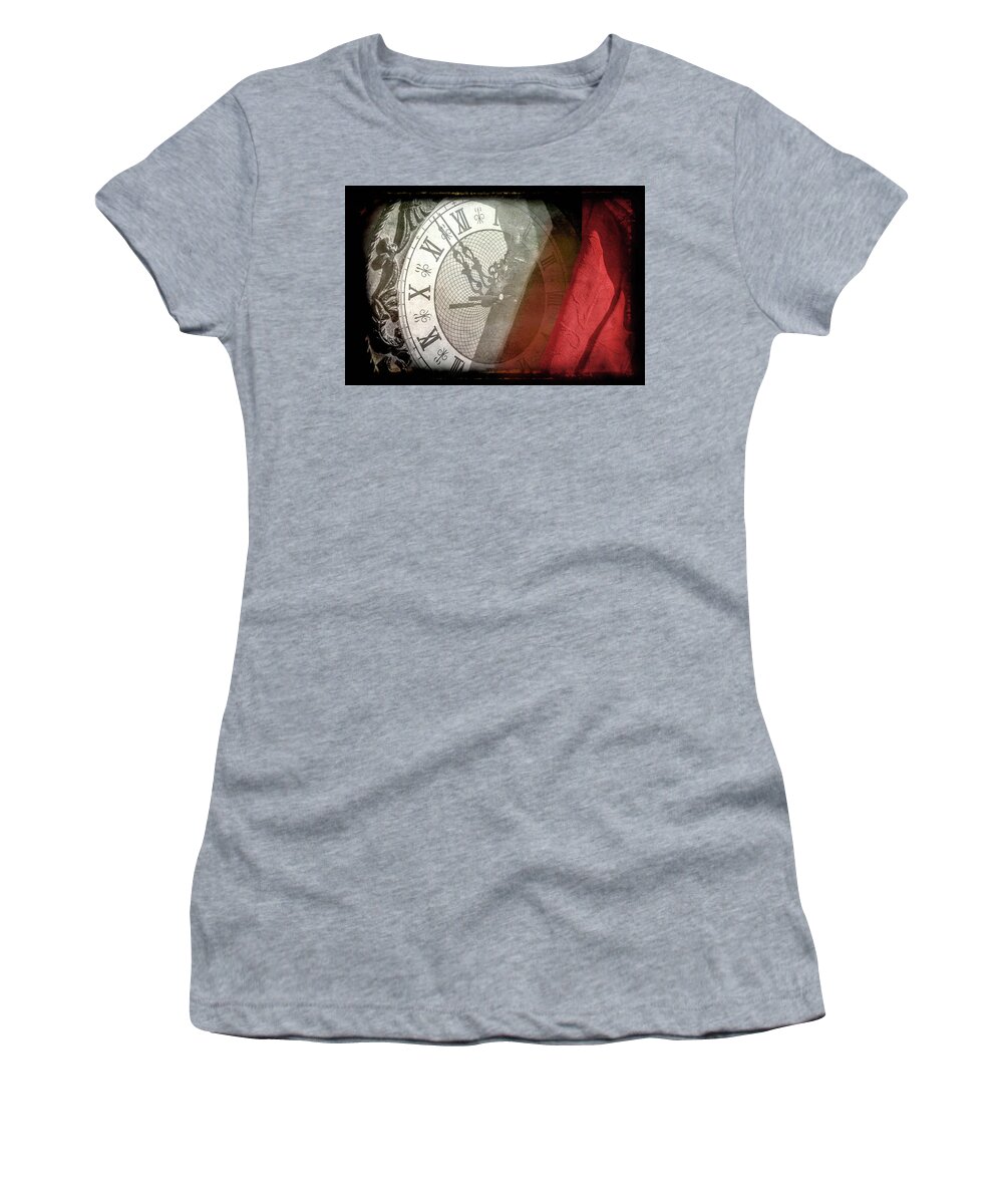 Red Oclock Women's T-Shirt featuring the photograph Red OClock by Sharon Popek