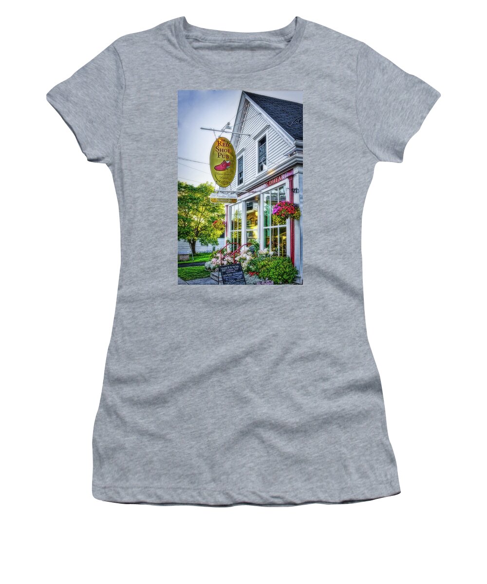 Red Shoe Pub Women's T-Shirt featuring the photograph Red Shoe Pub by Tatiana Travelways