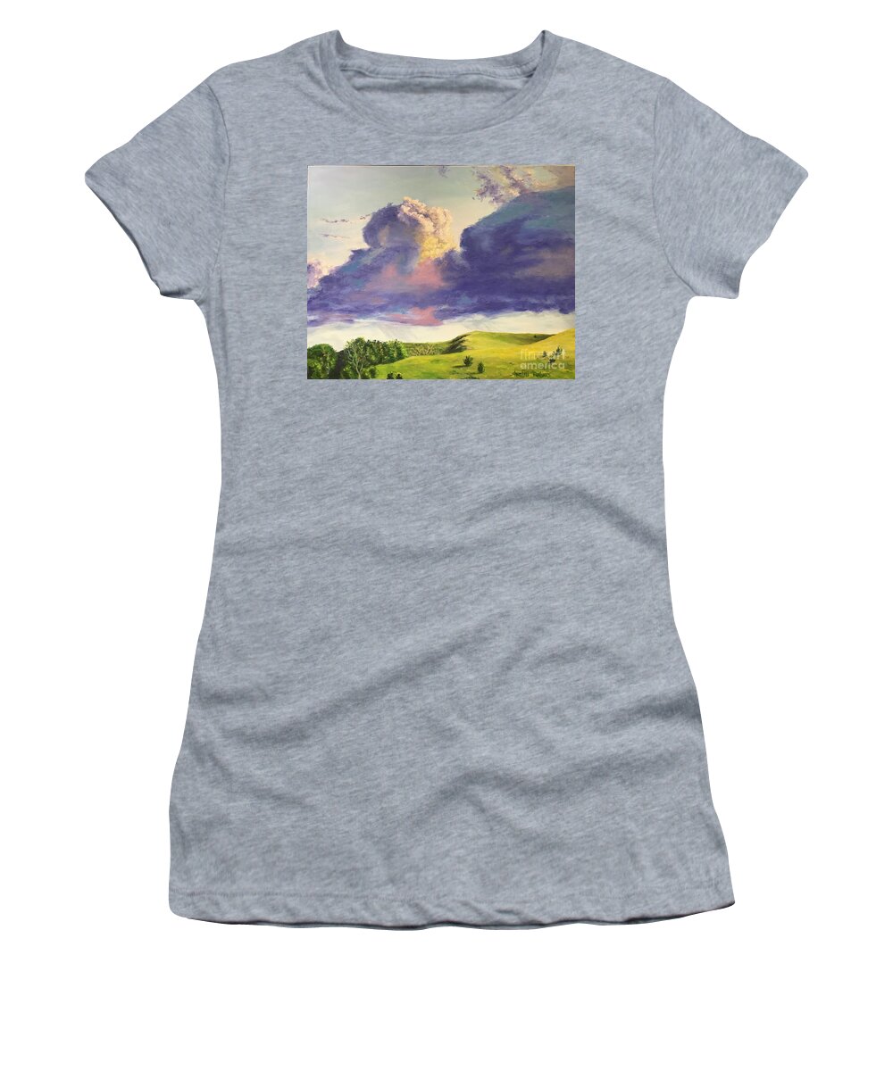 Paintings Women's T-Shirt featuring the painting Reflected Light by Sherrell Rodgers