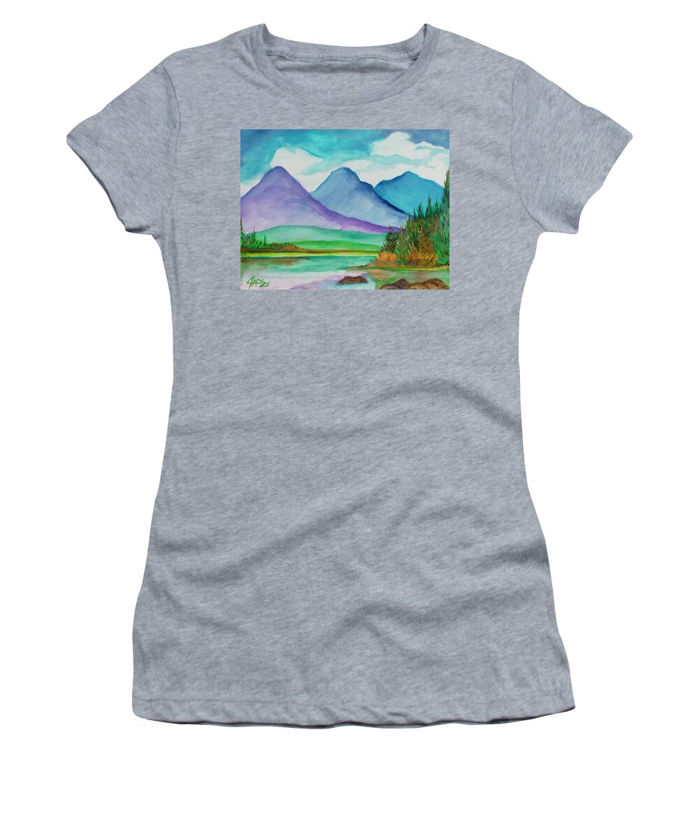 Art Women's T-Shirt featuring the painting Reflection by The GYPSY