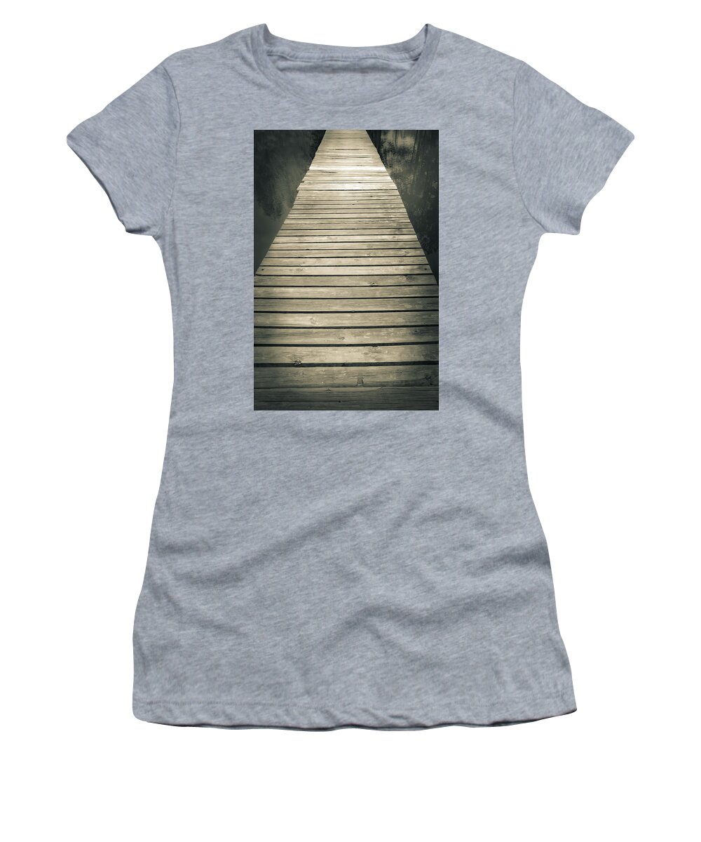 Trail Women's T-Shirt featuring the photograph Reflective Walk #6 by Jennifer Wright