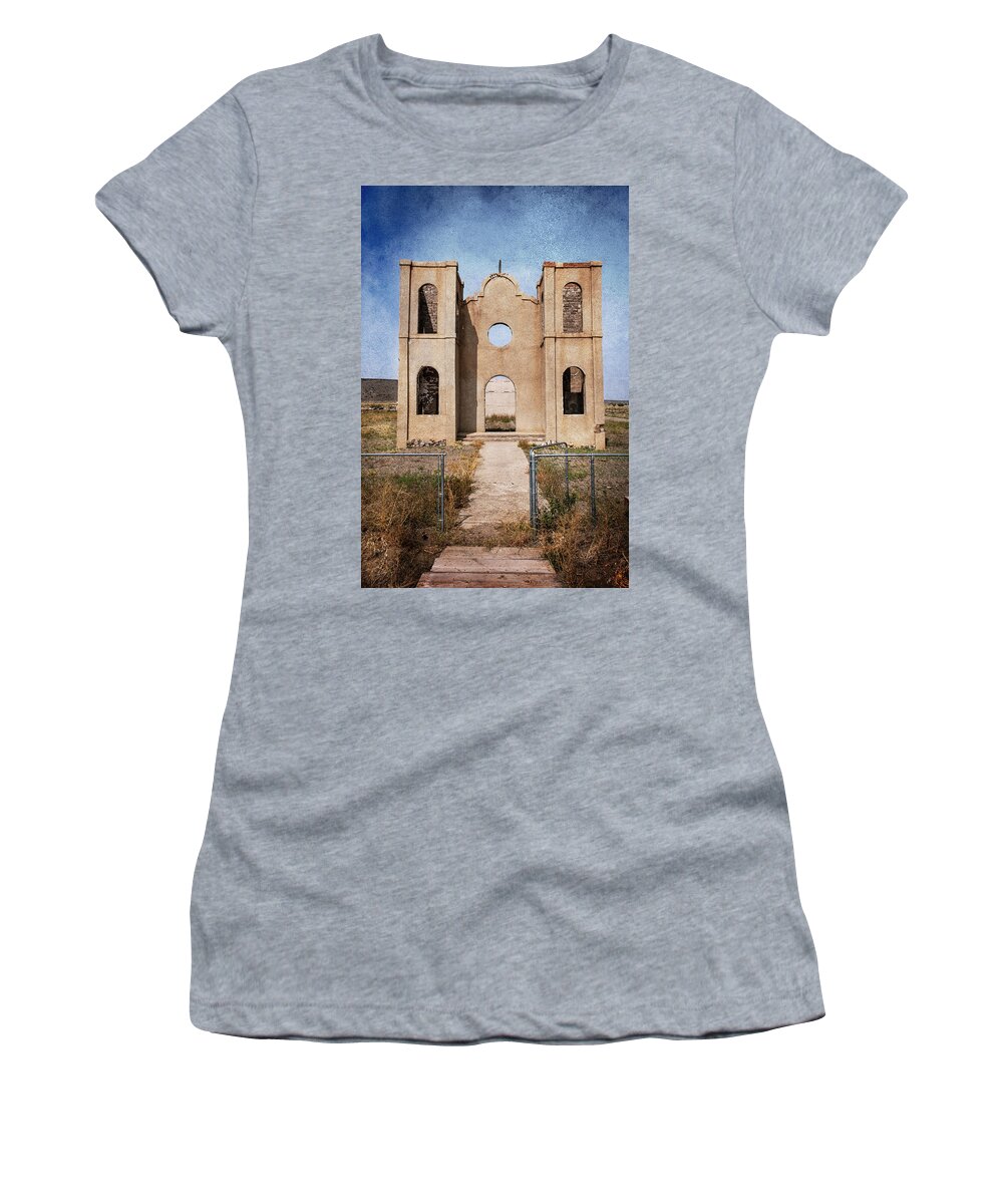 Ruins Women's T-Shirt featuring the photograph Remains of San Isidro Church in San Luis Valley CO by Mary Lee Dereske