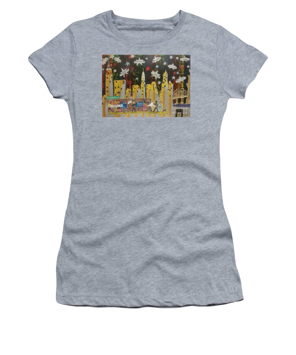 Stonewall Women's T-Shirt featuring the painting Remembering Stonewall 1969 by David Westwood