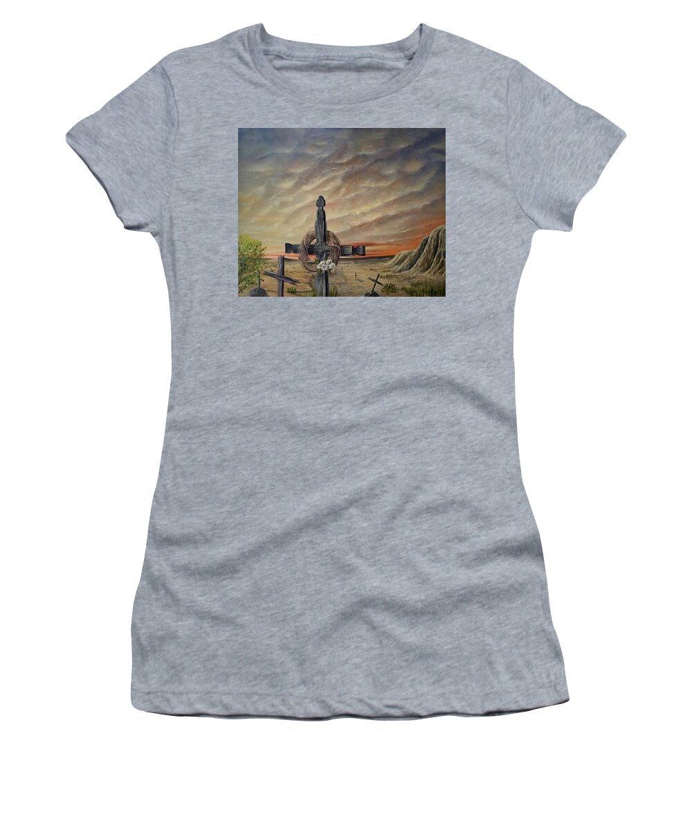 Oil Painting Women's T-Shirt featuring the painting Remembrance by Susan L Sistrunk