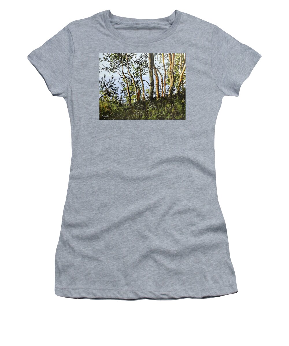 Landscape Women's T-Shirt featuring the painting Retreat by William Brody