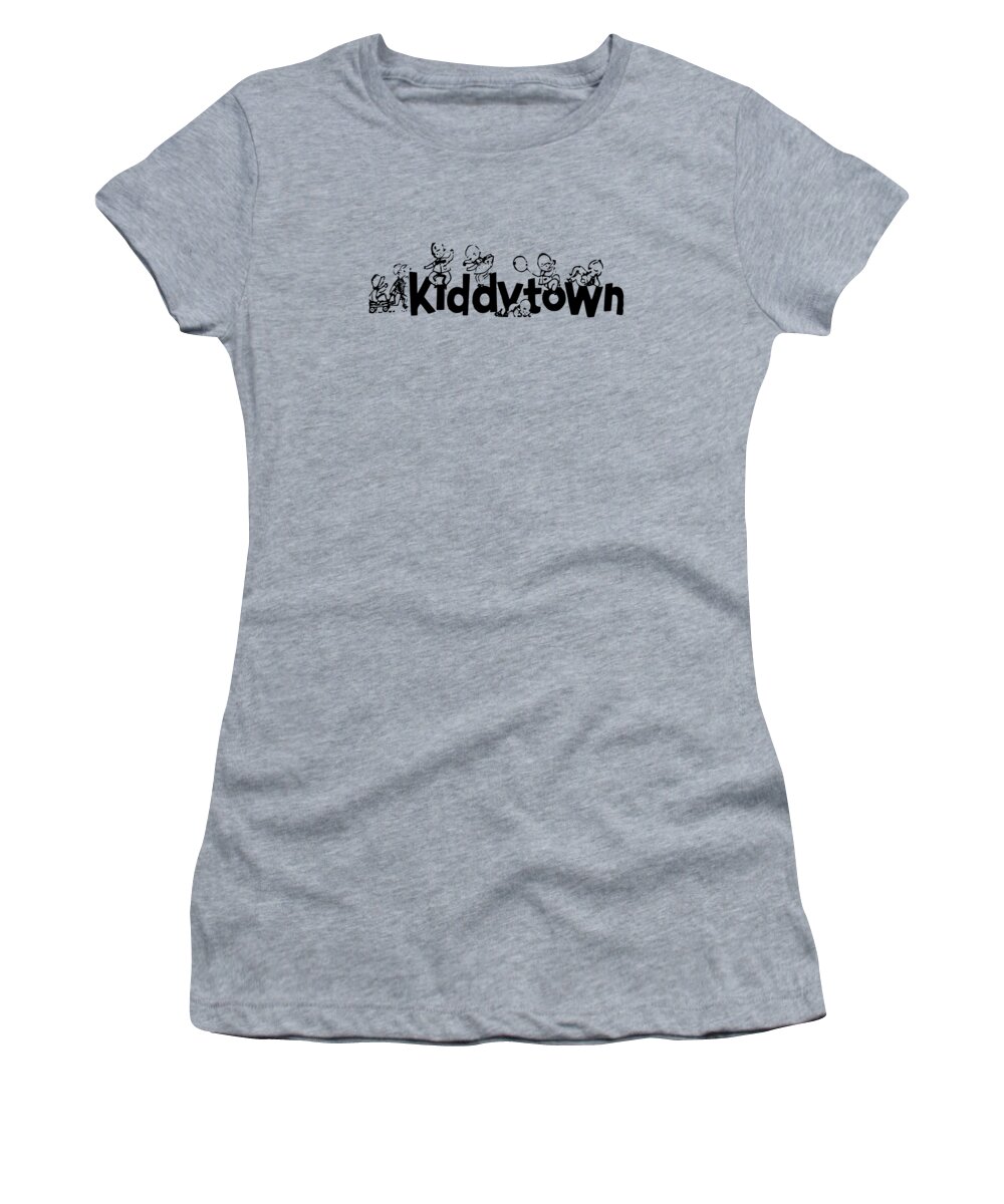 Cool Women's T-Shirt featuring the digital art Retro Kiddytown Norwalk Connecticut Toy Store by Flippin Sweet Gear