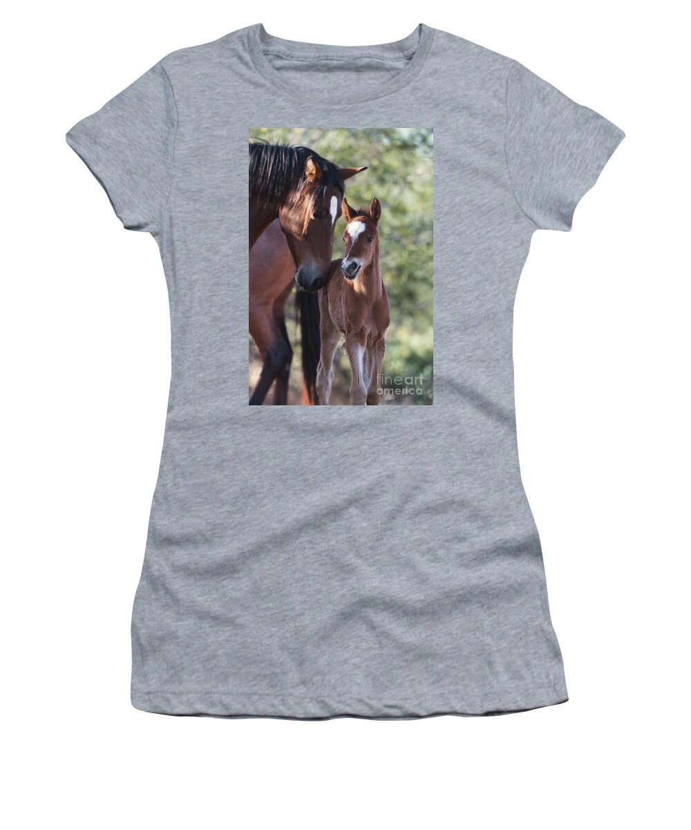 Foal Women's T-Shirt featuring the photograph Reunited by Shannon Hastings