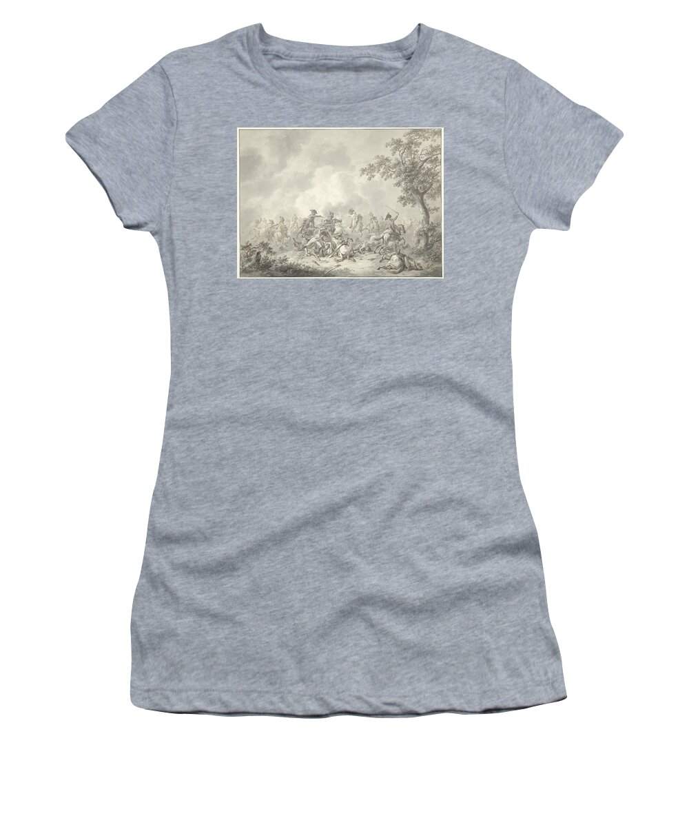 Vintage Women's T-Shirt featuring the painting Rider fight, Dirk Langendijk, 1797 by MotionAge Designs