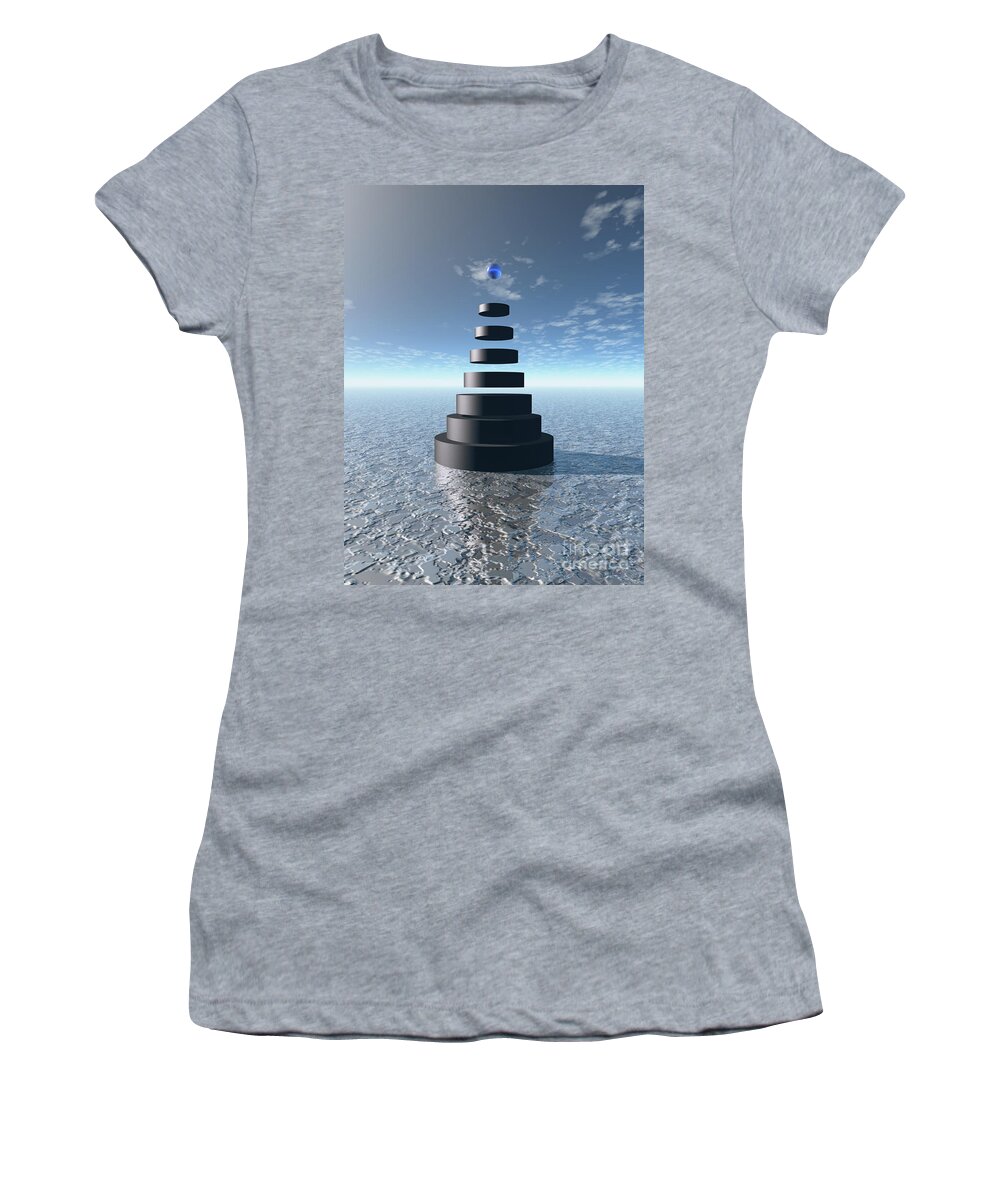 Landscape Women's T-Shirt featuring the digital art Rings Pyramid by Phil Perkins