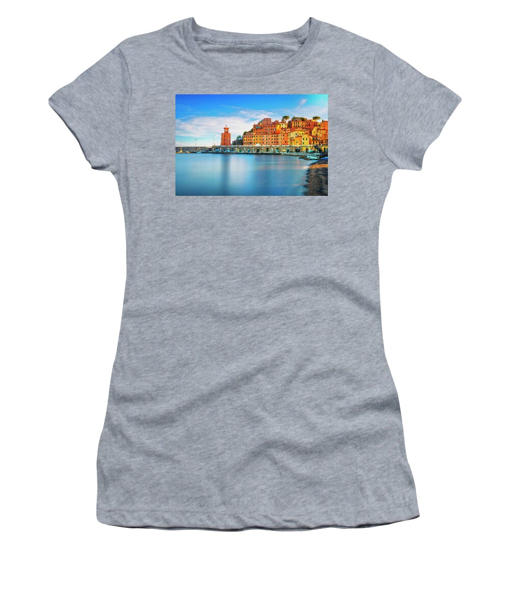 Elba Women's T-Shirt featuring the photograph Rio Marina village. Elba Island by Stefano Orazzini