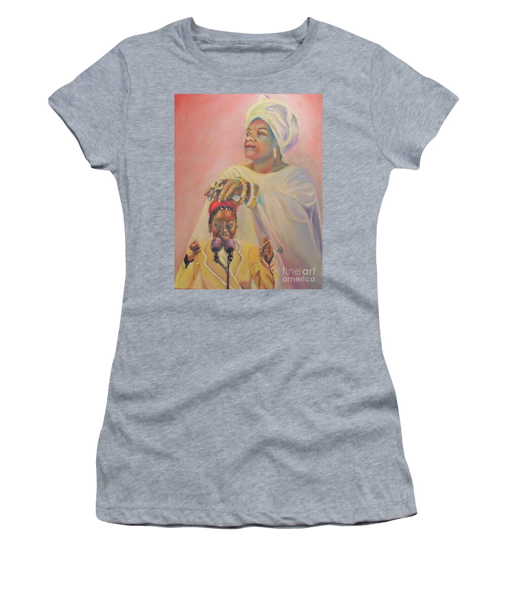 Amanda Gorman Women's T-Shirt featuring the painting Rising Hill by Saundra Johnson