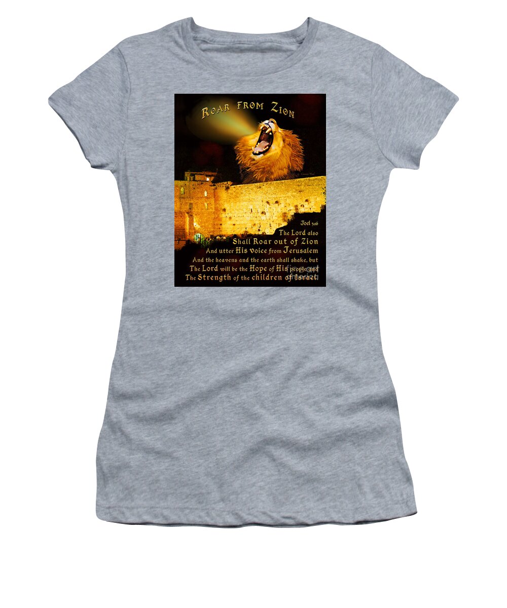 Lion Women's T-Shirt featuring the painting Roar From Zion by Constance Woods