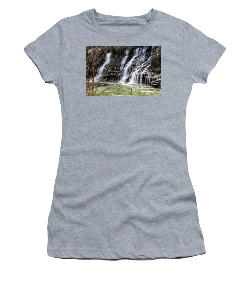 Waterfall Women's T-Shirt featuring the photograph Rock Island State Park - Rock Island, TN by William Rainey