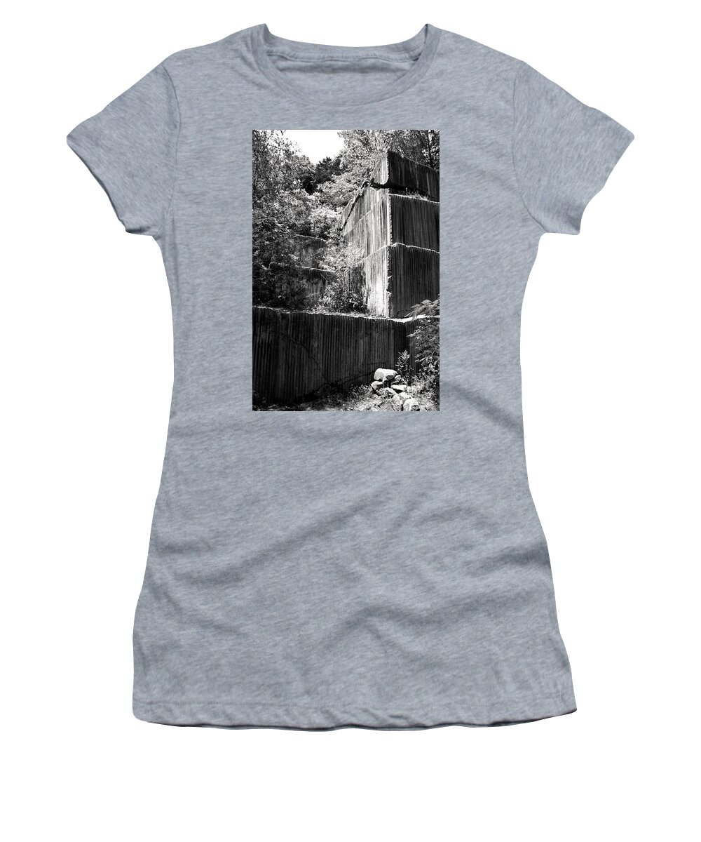 Rocks Women's T-Shirt featuring the photograph Rock Wall by Phil Perkins