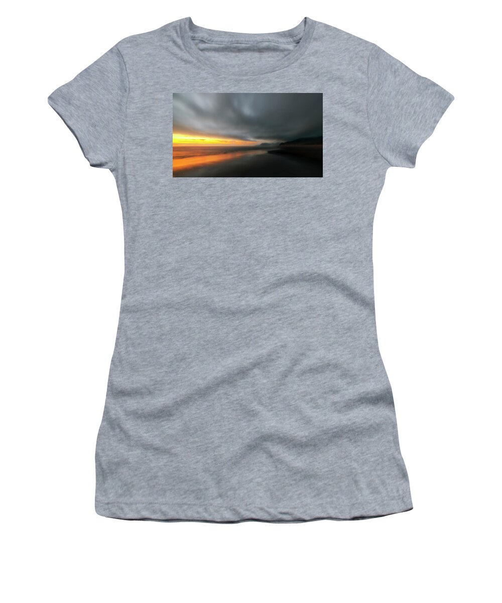 Rockaway Women's T-Shirt featuring the photograph Rockaway Sunset Bliss by Ryan Manuel
