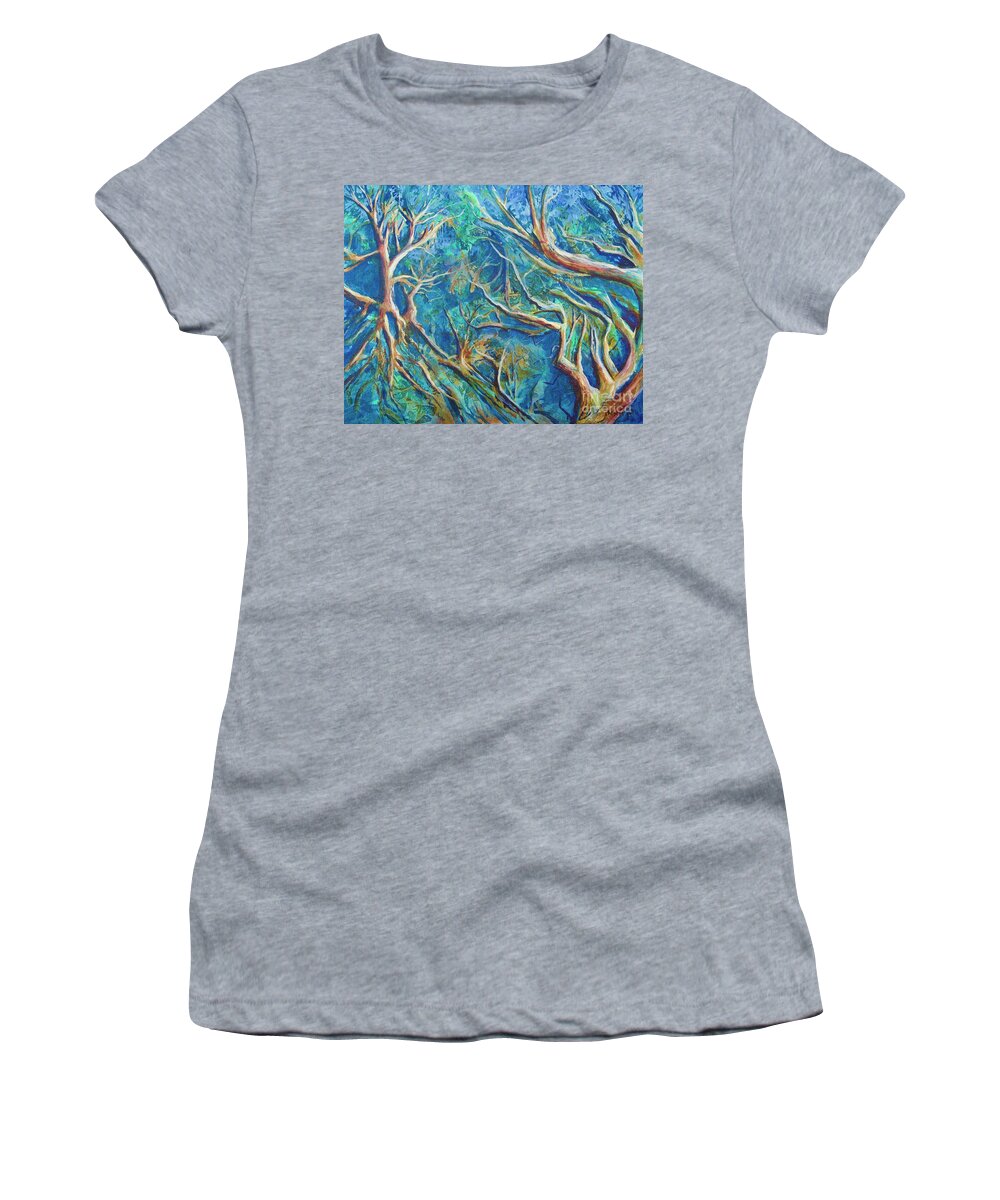 Abstract Women's T-Shirt featuring the painting Roots by AnnaJo Vahle