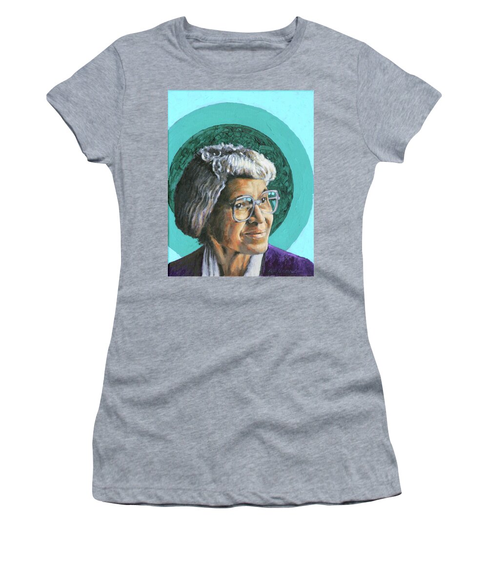 Rosa Parks Women's T-Shirt featuring the painting Rosa Parks by John Lautermilch
