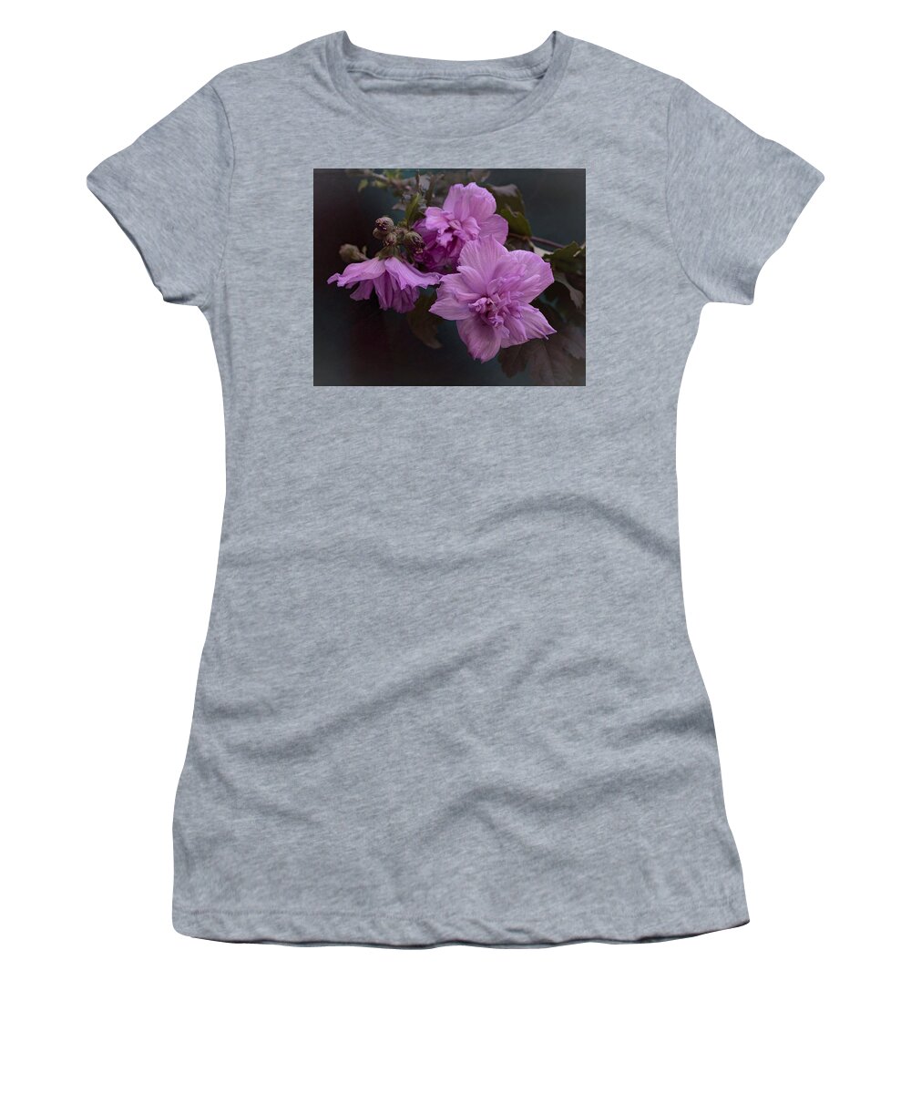 Rose Of Sharon Women's T-Shirt featuring the photograph Rose of Sharon Trio by Cheri Freeman