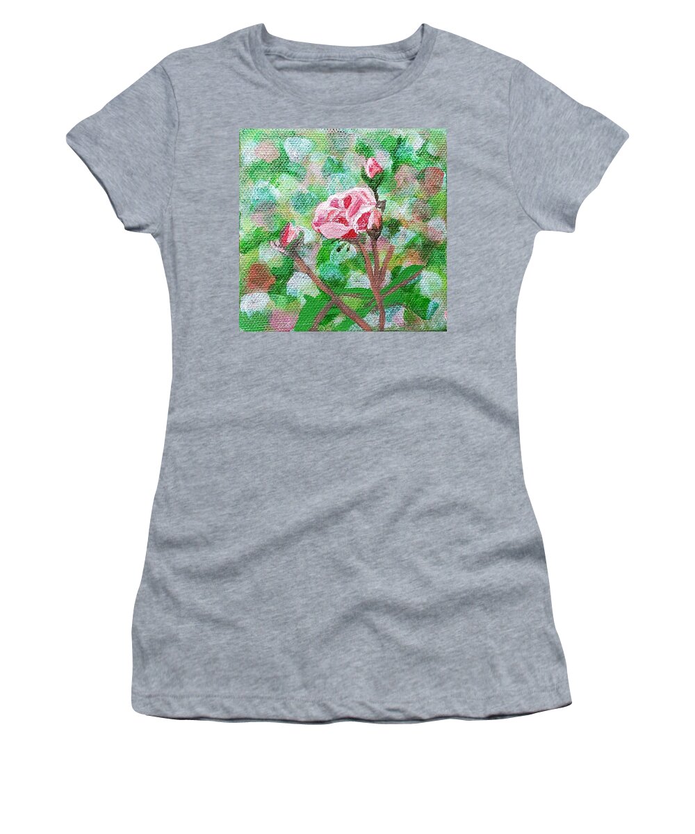 Rose Women's T-Shirt featuring the painting Rosebud by Amy Kuenzie