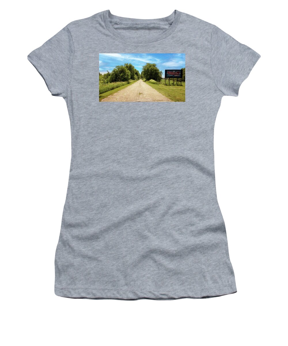 Route 66 Women's T-Shirt featuring the photograph Route 66 Memory Lane - Lexington, Illinois by Susan Rissi Tregoning