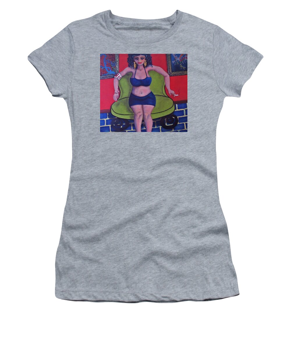 Portrait Women's T-Shirt featuring the painting Roxanne by Joan Stratton