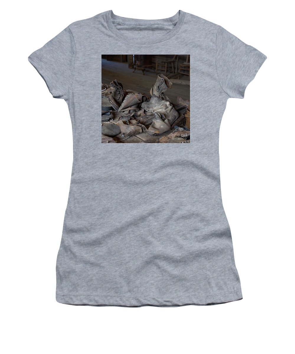 Boots Women's T-Shirt featuring the photograph Rubble of Vintage Boots by Kae Cheatham