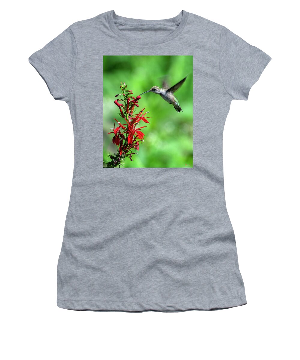 Nature Women's T-Shirt featuring the photograph Ruby-throated Hummingbird DSB0386 by Gerry Gantt